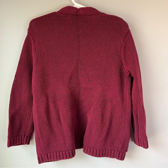 Old Navy Girls Burgundy Open Front Cardigan - Picture 2 of 4